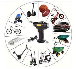 Compresor auto portabil 72W – 18 L/min, cu manometru și adaptoare incluse