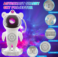 Proiector Astronaut LED – Cer Înstelat și Galaxii Magice, 8 Moduri, Telecomandă & Cap Rotativ