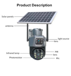 Cameră de Supraveghere Solară 6MP UltraHD Rotativă 360°