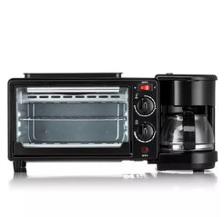 Mini Cuptor 3 în 1 pentru Mic Dejun – Cuptor, Plită și Cafetieră, 9L, 1090W