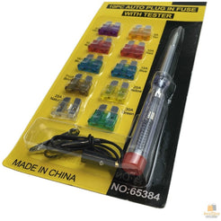 Set Tester Auto cu 10 Siguranțe și Cablu cu Cleme – Diagnostic Electric Rapid