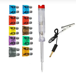 Set Tester Auto cu 10 Siguranțe și Cablu cu Cleme – Diagnostic Electric Rapid