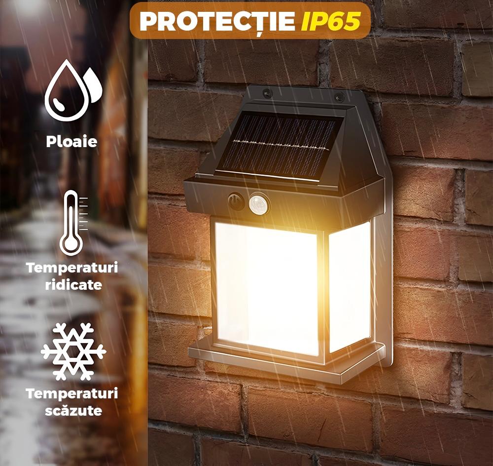 Lampa Solara 1 Bec led,3 Moduri Iluminare, 14w, 600 Lumeni
