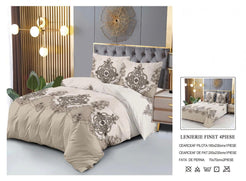 Set Lenjerie de Pat Finet Bumbac 4 Piese – Model Clasic Elegant