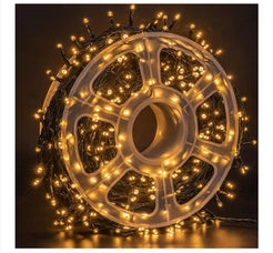 Instalație de Crăciun BecurI Model Diamant – Rolă 100 Metri, 480 LED-uri Alb-Gold