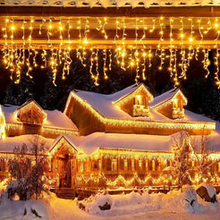 Ghirlandă Luminoasă Alb-Gold 500 LED-uri, 25 Metri – Decor Elegant și Festiv