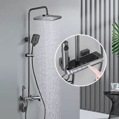Set de duș inteligent pentru baie, cu afișaj digital, mixer pentru baie cu 4 funcții, duș tip ploaie și bideu