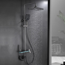 set de duș inteligent pentru baie, cu afișaj digital, mixer pentru baie cu 4 funcții, duș tip ploaie și bideu