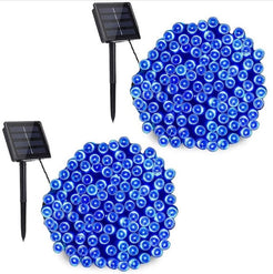 Set 2 x Instalatie solara 100 LED - albastru