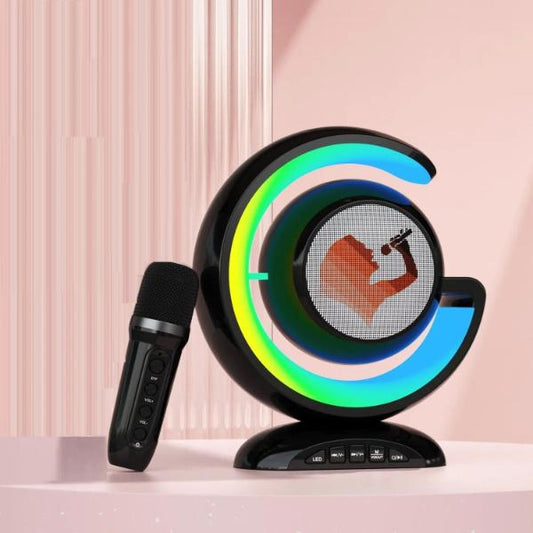 Set Karaoke Cu Boxa Wireless si 2 Microfoane, Lumina LED RGB, YS110