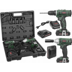 Trusa bormasina de impact + bormasina de gaurit SR035 include 2 acumulatori