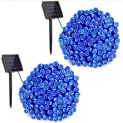 Set 2 x Instalatie solara 30m 300 leduri - albastru
