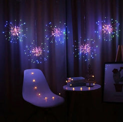 Instalatie solara 5 artificii, 500Led, 5 metri - multicolora