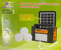 Kit panou solar cu lanterna, mp3, radio si 3 becuri, EP-393