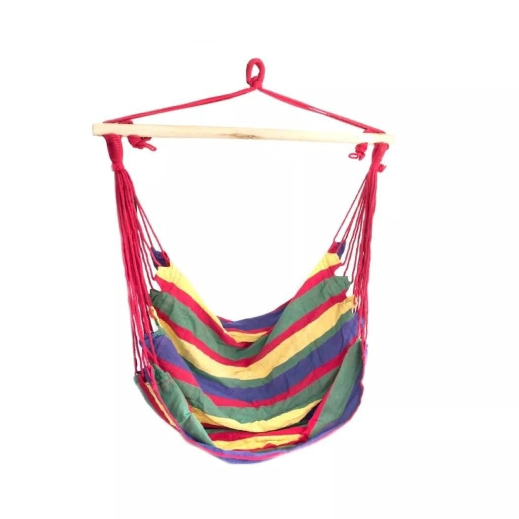 Hamac Tip Scaun, cu Bara de Lemn 130 x 98,5 cm