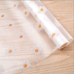 Folie din silicon pentru sertare, model margarete, 45 x 300 cm