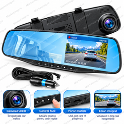 Oglinda retrovizoare cu camera video HD 1080p Night Vision