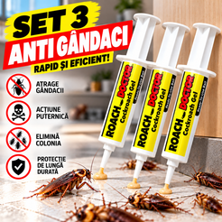 Set 3 x Insecticid tip seringa, solutie antigandaci RoachDoctor