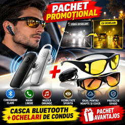 Casca Bluetooth + Set 2 perechi ochelari de condus