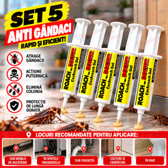 Set 5 x Insecticid Tip Seringa, Solutie Antigandaci, 30 Grame RoachDoctor