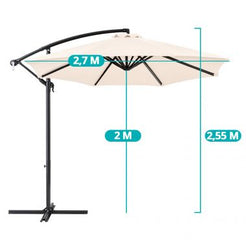 Umbrela de soare suspendata gradina 3M X 2.5M X 2.3M + suport gratuit