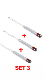 Set 3 Alcoolmetre Testere pentru Țuică, Pălincă și Alte Băuturi Spirtoase | Domeniu 0–96° | Măsurare Precisă a Tăriei Alcoolice