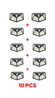 Set 10 x Lămpi Solare cu Senzor de Mișcare – 100 LED-uri Frontale și Laterale