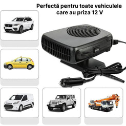 Aeroterma auto dezghetare parbriz, negru 12V 200W