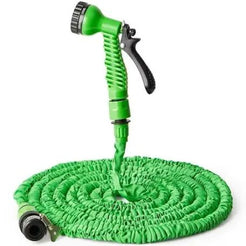 Furtun Extensibil Gradina 30m,Pistol 7 Functii  Dublu Latex,Conectori Rapizi,Flexibil si Rezistent + 2x Proiector Solar Tip Felinar Cu Senzor De Miscare