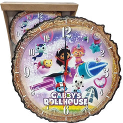 Ceas de Perete pe Baterii din Lemn Gabby’s Dollhouse - 30 cm