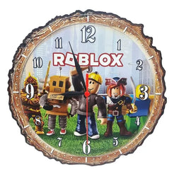 Ceas de Perete pe Baterii din Lemn Roblox – 30 cm