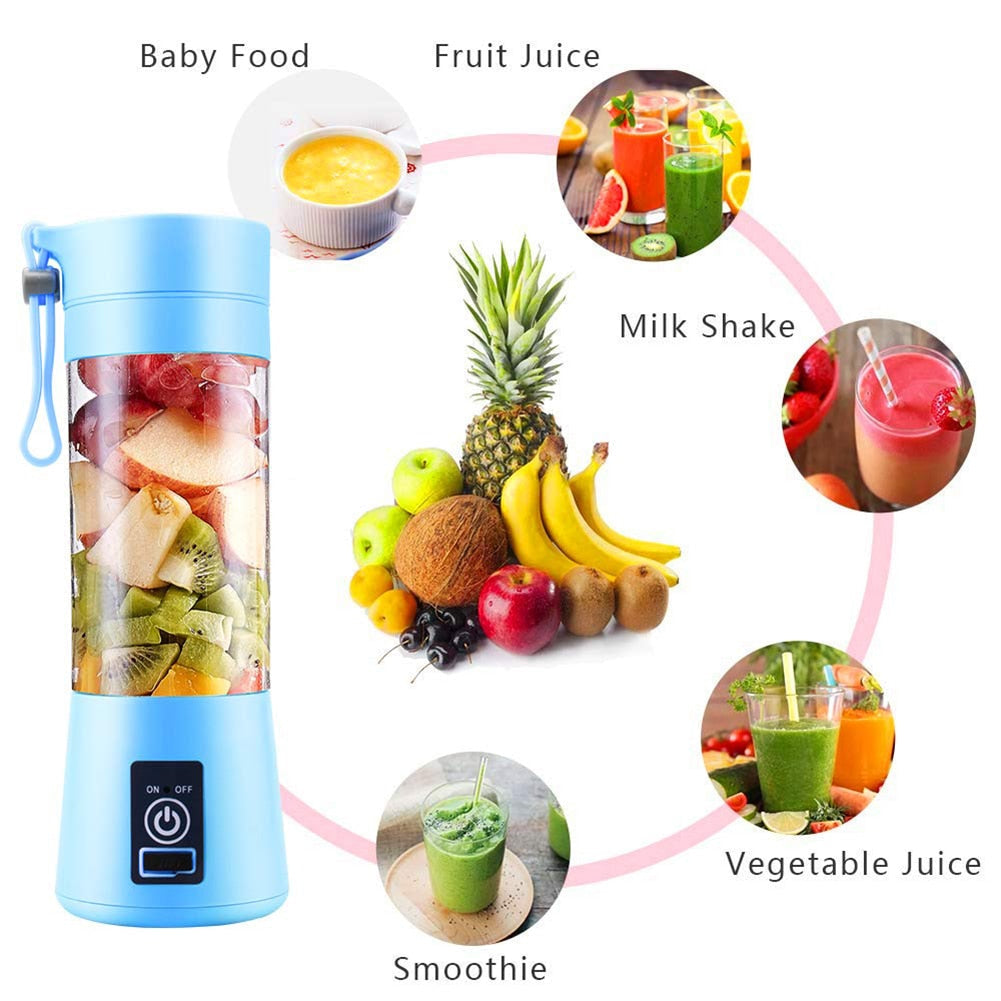 Mini Blender, Smoothie Maker, Portabil, Incarcare USB, Acumulator, 380ml