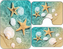 Set 3 covorase antiderapante de baie, Star Fish