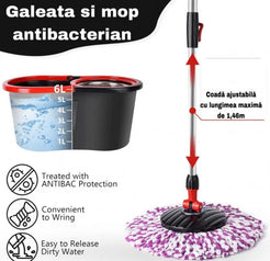 MOP ROTATIV CU 4 REZERVE MOP + 1 REZERVA COVOR